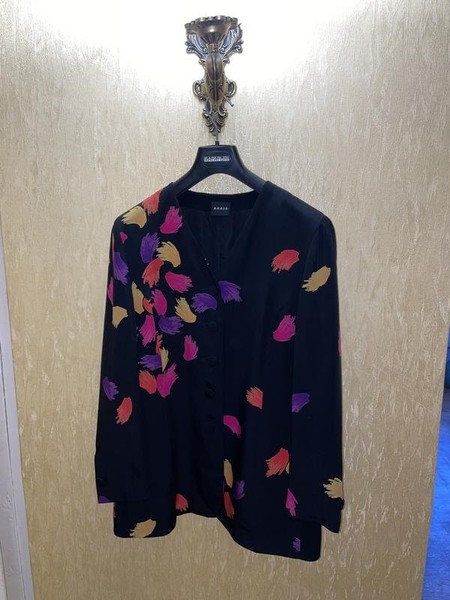 Women Akris Blazer Black Silk 42 / XL / 50