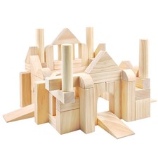 Large Wooden Blocks for Toddlers 1-3, 64 Pieces Big Wood Building Blocks Set ...