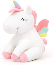 Unicorn Stuffed Animal Plush Toys Girls Gifts with Rainbow Wings White 12 Inches