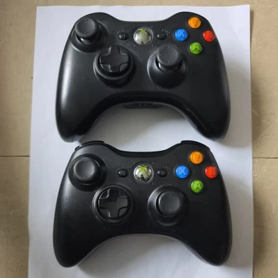 lot MANETTE SANS FIL XBOX 360 OFFICIEL MICROSOFT NOIR FONCTIONNE - Photo 1/3