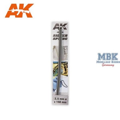 AK Interactive S.L. AK-9190 Silver Spring/ Druckfeder Silber 2,5mm Ø