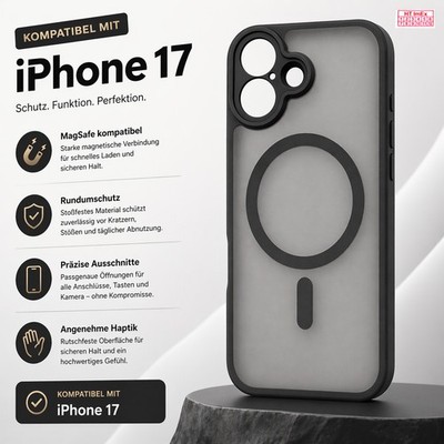Magnetic TPU Case compatible with iPhone 17 MagSafe Camera Protection Shockproof