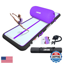 AWSUM Air Roller 10ft Gymnastics Mat 4in Thick Tumbling Mat w/ Electric Pump Hom