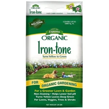 Espoma Organic Iron-tone 3-0-3 Plant Food, Turns Yellow Lawns Green, 20lbs