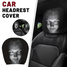 2Pcs Halloween Horror Face Printing Car Headrest Covers Universal Elastic Car Se