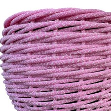 7mm Half Round PE Rattan 100m / 1kg Silver Melange Pink Repair DIY