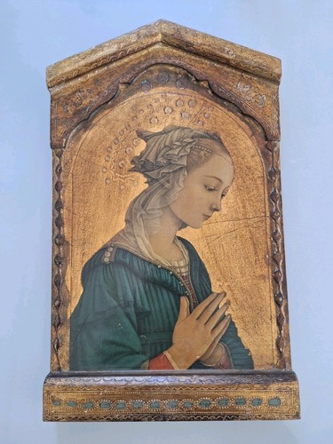 reproduction Peinture huile sur bois icone Madonna DE LIPPI tableau réligieux - Photo 10 sur 13