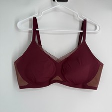 Honeylove LiftWear Runway CrossOver Wireless Comfort Bra Fig Maroon Size XL