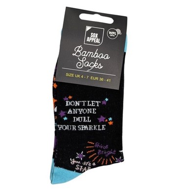 Don't Let Everyone Dull Your Sparkle Socks For Her UK 4-7 Bambus Socken Geschenkidee