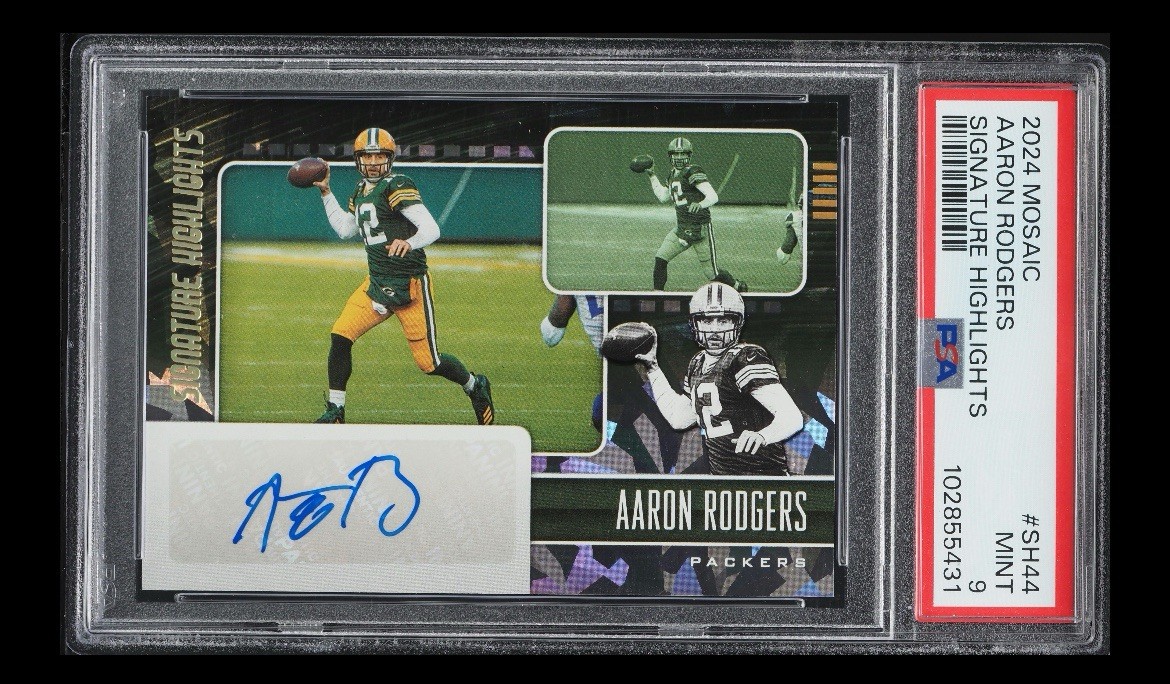 Aaron Rodgers Autographed Signed Green Bay Packers 2024 Mosaic - Highlights #SH44 (AU) Auto PSA 9 