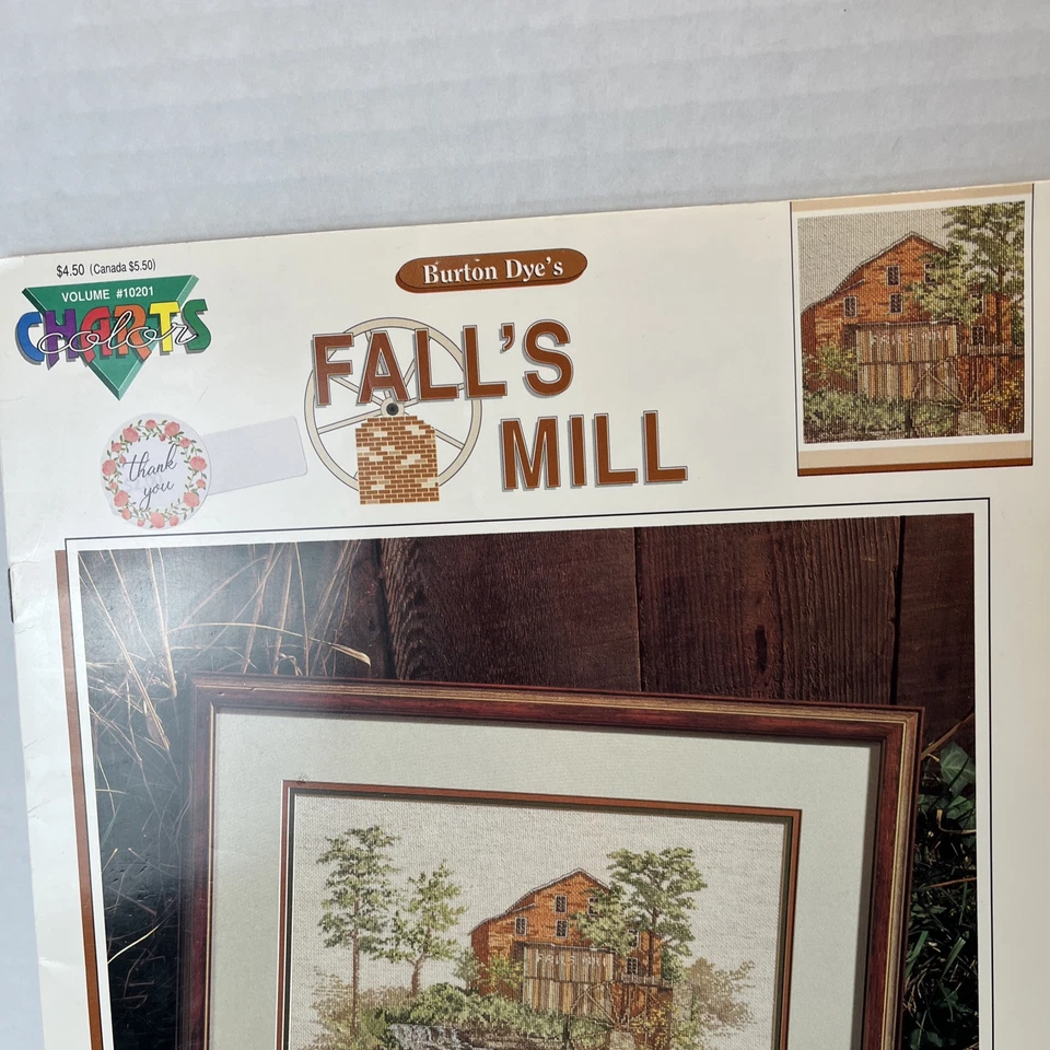 Color Charts FALL’S MILL By Burton Dye Counted Cross Stitch Pattern - 1990 - Image 2 of 4