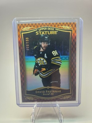2024-25 Upper Deck Stature #3 David Pastrnak 2023-24 Update - Red #/249