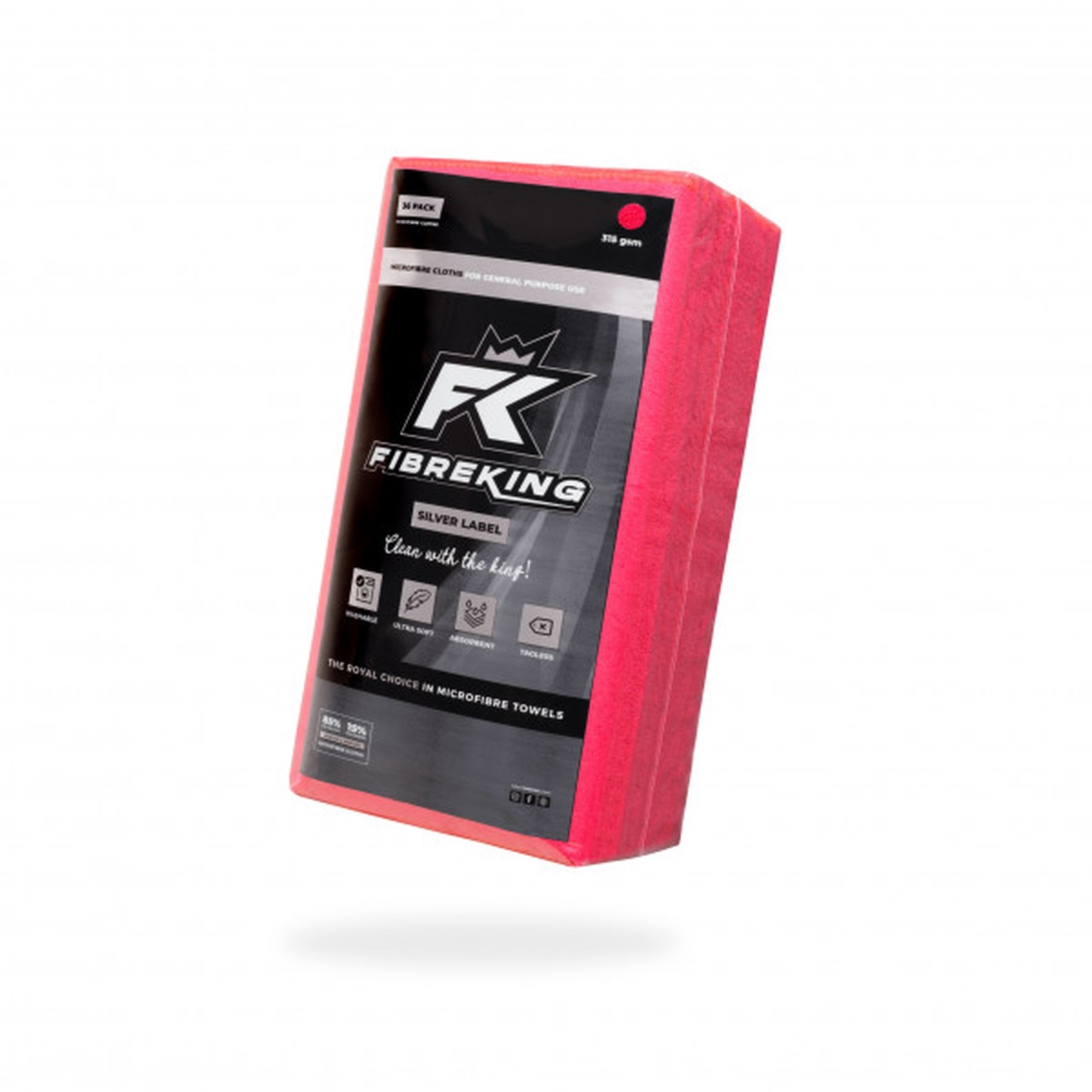 Red Microfibre Cloths - 36 Pack - Fibre King Silver Label FK-SLMCRFBR-RD-36