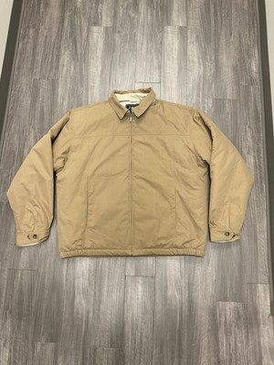 IZOD Mens Full Zip Nylon Blend Insulated Bomber Jacket Lined Collared Sz 2X