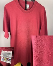 VTG 90s Looney Tunes Taz Tazmanian Devil Embossed T Shirt XL Single Stitch USA