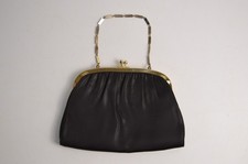 Vintage Handbag HL USA Classy Black Collectible MCM Harry Levin Clasp Closure