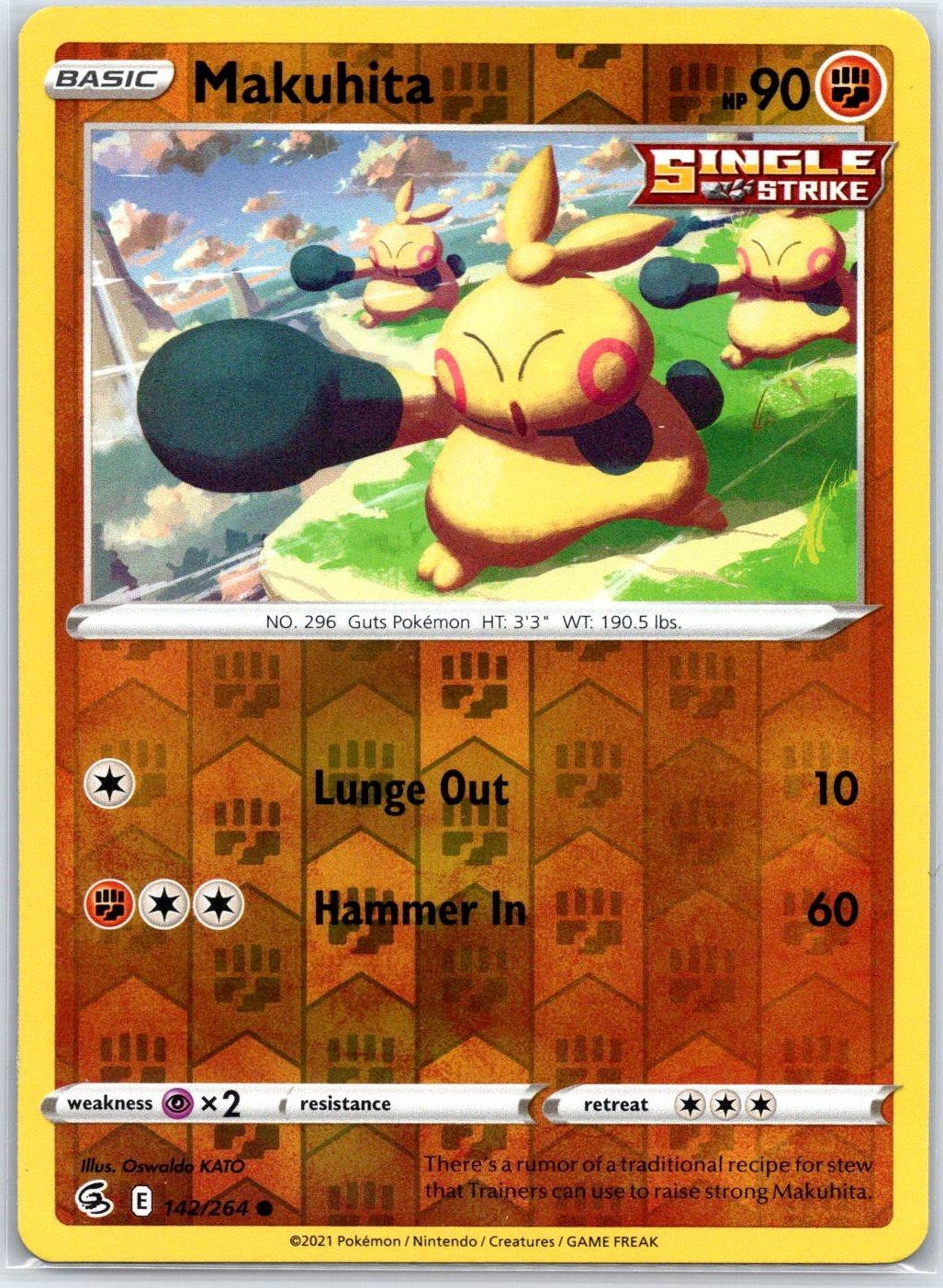 Makuhita 142/264 Common Fusion Strike Pokemon Reverse Holo Near Mint