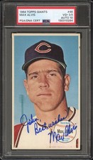 SIGNED 1964 Topps Giants - Max Alvis #46 PSA 3.5 AUTO 10 130310284 Indians