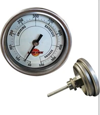 LavaLock® 3" Adjustable Gas Charcoal Smoker Pit Grill BBQ Thermometer Elect