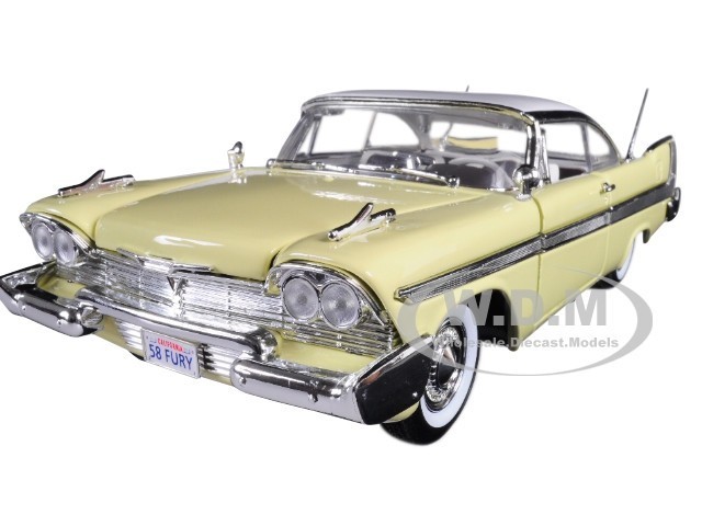 1958 PLYMOUTH FURY YELLOW 1/18 DIECAST MODEL CAR BY MOTORMAX 73115
