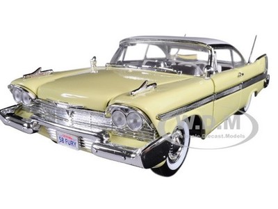 1958 PLYMOUTH FURY YELLOW 1/18 DIECAST MODEL CAR BY MOTORMAX 73115