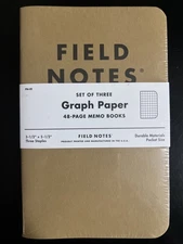 *BRAND NEW* Field Notes Original Cover 3-Pack Memo Graph Notebooks FN-01 SEALED