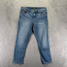 Lauren Ralph Lauren Jeans Women's 6 Blue Cotton Denim Skinny Leg Faded Stretch