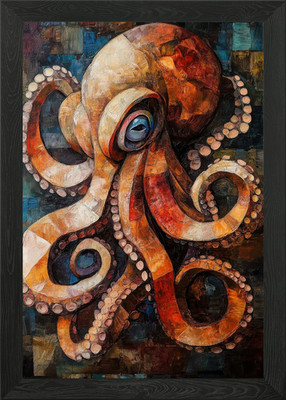 Oktopus Gemälde gerahmt Wandbild Poster Leinwanddruck Bild