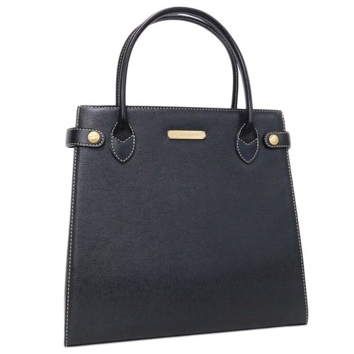 Burberry Handbag Black PVC Leather Women's Shoulder Bag S Condition