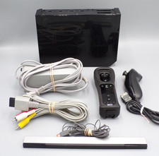 Nintendo Wii Black Console Bundle RVL-001 Controller and Cords - Tested