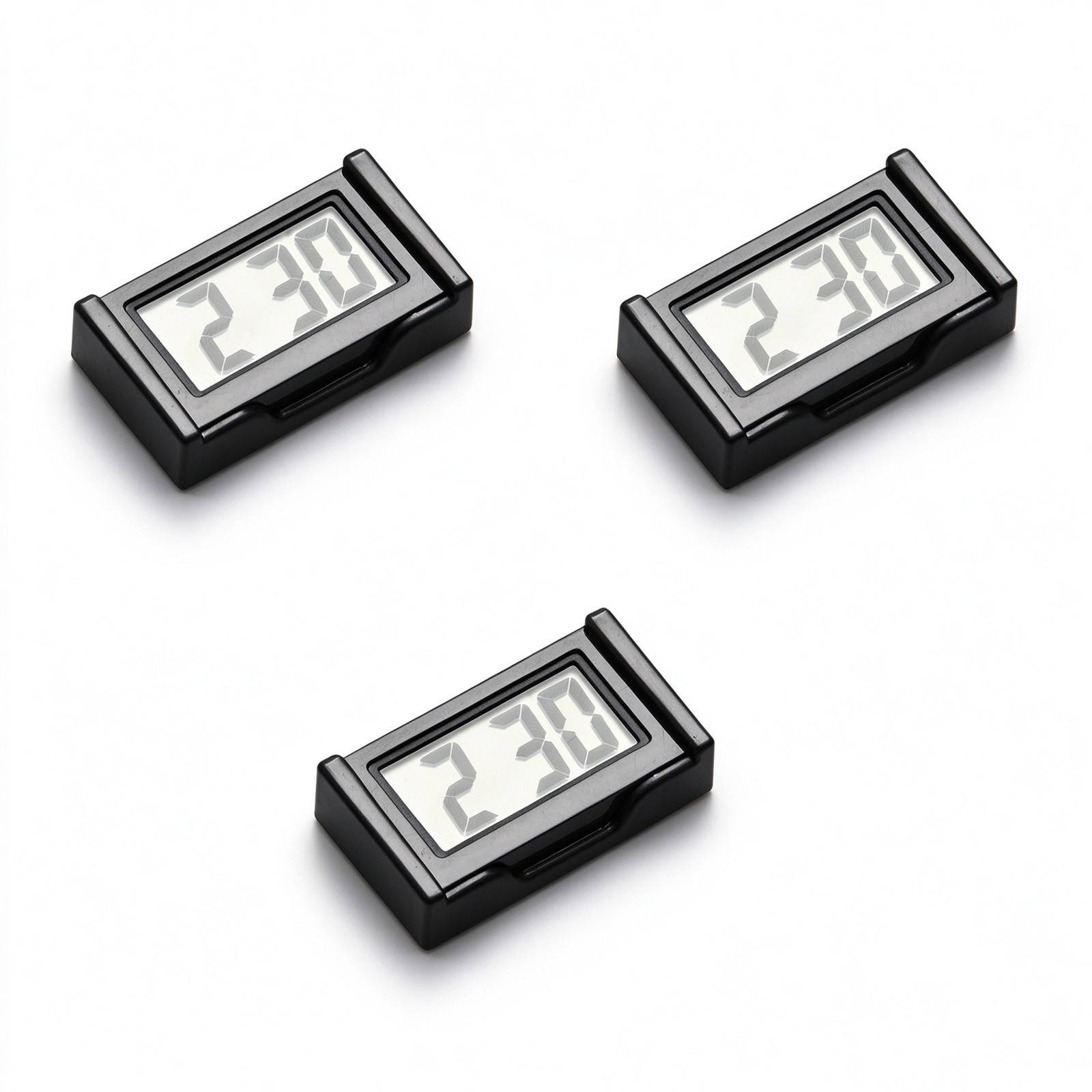 Good Quality 3 Pack Mini Digital Clock Small Adhesive Stick On Clear Display Set photo Good Quality 3 Pack Mini Digital Clock Small Adhesive Stick On Clear Display Set featured image