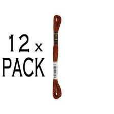12x Anchor Torsade 8m, marron, coton, couleur 357, 6 fils