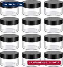 1 Oz Plastic Containers Small Jars with Lids, 12 Pack BPA Free, Empty Round Cl