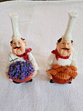 2 Italian Chef figurines, resin, 6", Unbranded, Excellent condition