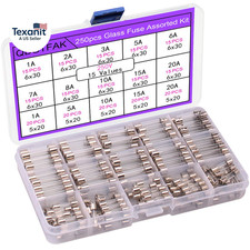 15 Values 250 Pcs Fast-Blow Glass Fuses Assortment Kit 6X30Mm 250V 1A, 2A, 3A, 5