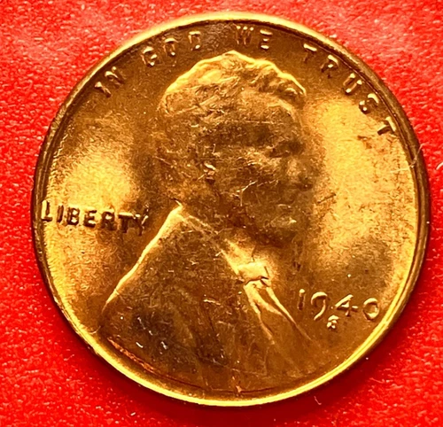 1940-S Lincoln Wheat Cent Penny GEM RED BU From an Original Bank Roll