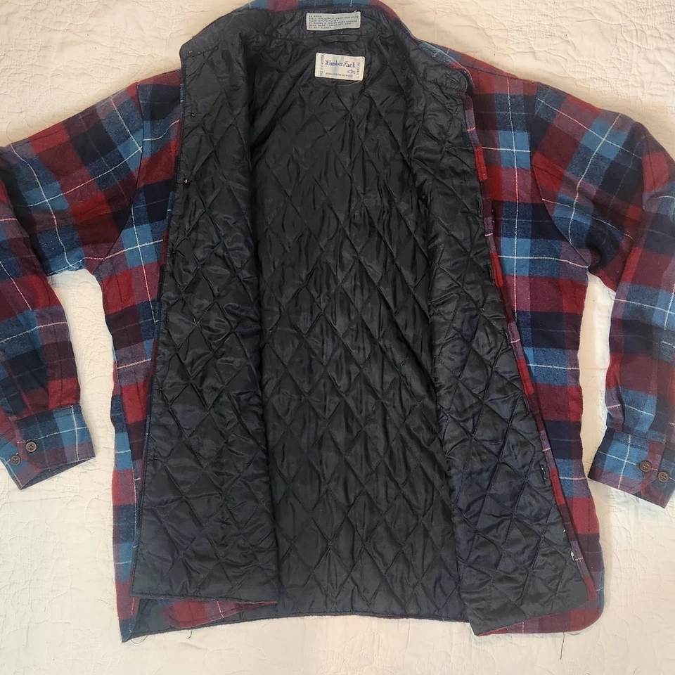 Chaqueta de Colección Lumberjack Acolchada Forrada Franela Tareas para Hombres Talla LG 16-16.5 Foto 2 de 4