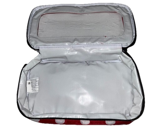 Lug RED Polka Dot Freight Box Front Clear Zip Storage Pouch Bag Case - NWT - Picture 5 of 5