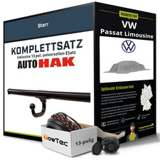 Für VW Passat Lim. B3,B4 3A2,35i Anhängerkupplung starr +eSatz 13pol uni 88- NEU