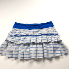 Lululemon Tiered 6 (Fit In) Golf Tennis Skirt Skort Shorts White Blue PLS READ