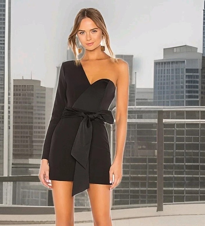 133 NBD Monsieur Mini Dress in Black Size Small Cocktail Black Tie Wedding  Party