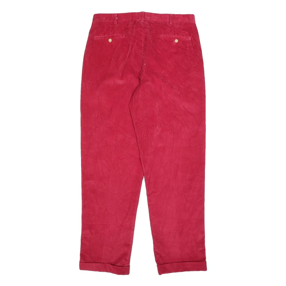 LANDS END Pantalones Rectos Relajados Algodón Rojo W37 L33 Casual Cremallera - Imagen 3 de 4