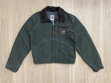 VTG Carhartt YYJ97 MOS Moss Green Jacket Youth Large 10/12 Made USA READ