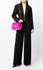 $2824 Versace Virtus hot pink quilted velvet ...