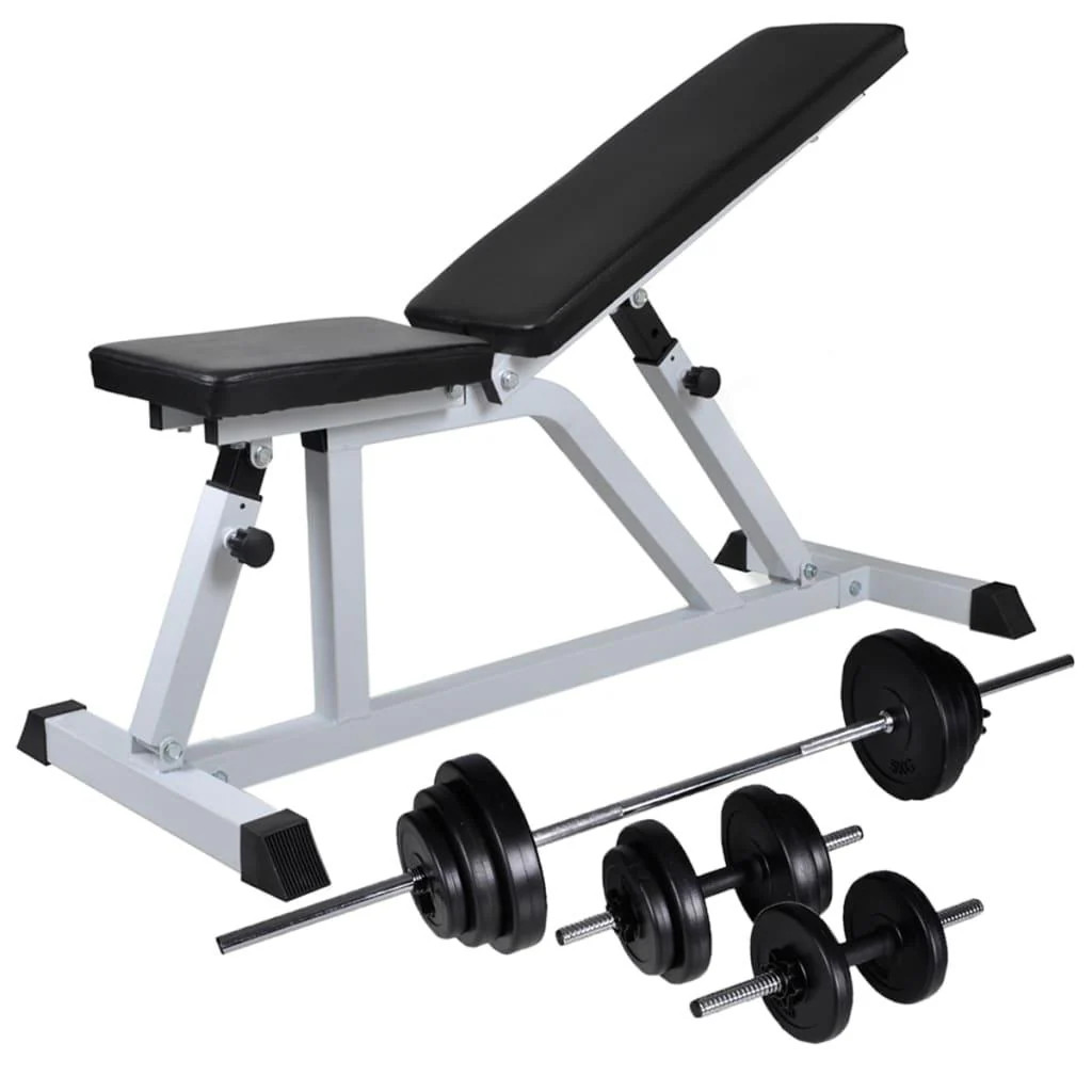 Banc d'entraînement musculation avec haltères 30,5 kg Hello pour éviter les salles bondées