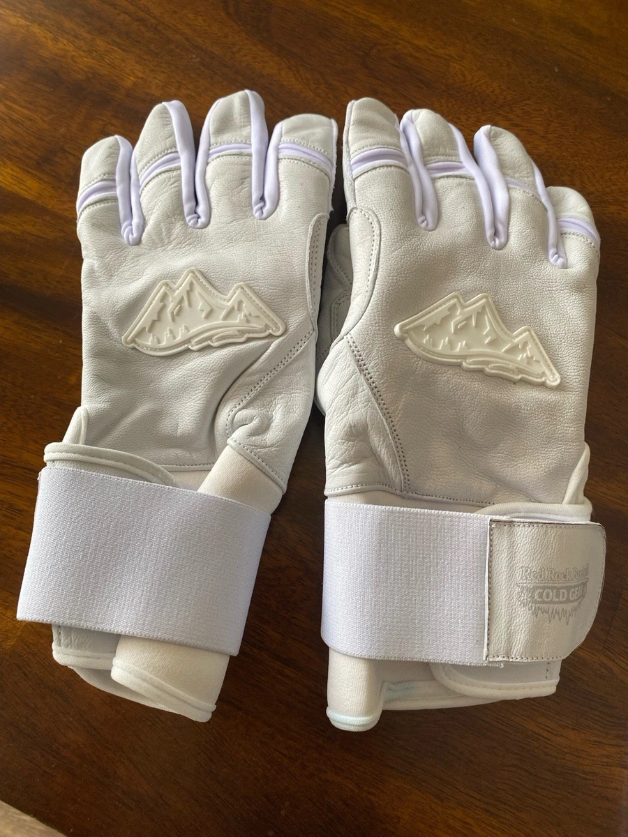 Guantes de bateo de béisbol para clima frío cuero Cabretta puño largo agarre talla grande