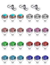 SCERRING 14G Dermal Piercing Jewelry Anchor Tops and Base Titanium Microderma...
