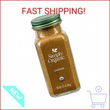 Simply Organic Ground Cumin Seed, 2.31 Ounce Glass Jar, Rich, Warm, Complex Eart