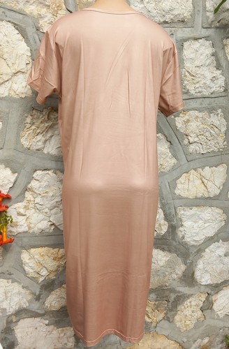 Robe De Sommeil Femme beige à Motif De Café Taille L - Picture 9 of 10