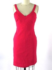 Laundry ~Pink Banded Cutaway V-Neck Stretch Sheath Travel Party Dress 0 NEW $325